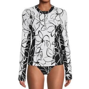 La Blanca Moonlit Half Zip Rashguard Top Swimwear Size Medium
